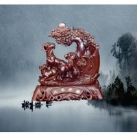 时尚风格家居饰品客厅书房三羊开泰笔筒树纹摆件