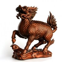 中式简约铜制云纹底麒麟造型摆件家居装饰摆件动物摆件招财摆件