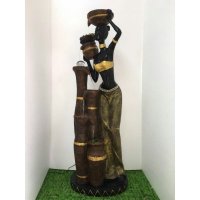 厂家直销树脂假山流水工艺品，龙池黑美人流水喷泉。尺寸；52*39*150CM