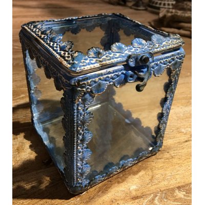 欧式复古透明玻璃创意方型饰品盒-大R45209