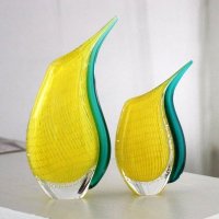 西式精致茶晶单边花插摆件适合客厅书房餐厅摆设家居装饰摆件