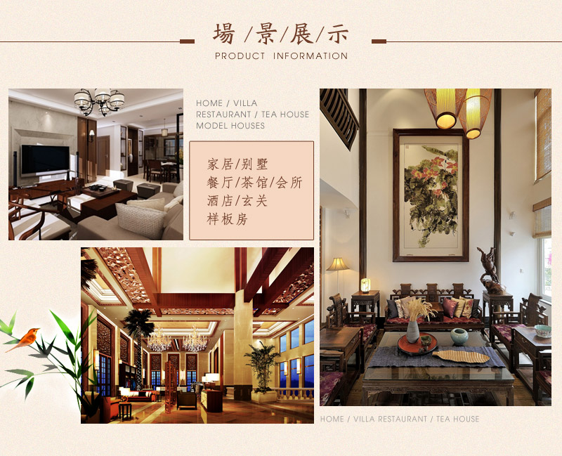 中式复古田园台灯 原竹色/深咖色三脚架镂空灯笼吊灯怀旧创意竹艺灯具装饰灯 T-QY2628