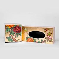 仿古中国风收纳盒纸巾盒收纳金箔纸巾盒（需定制，定制时长为20天）XGRJ-JB-CZJH XGRJ