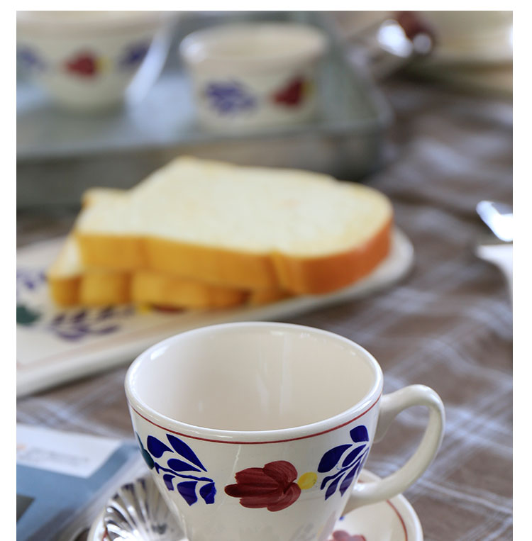 开利风格陶瓷系列简约花藤条咖啡杯牛奶杯早餐杯奶茶杯办公室茶杯1