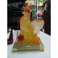 集美精品时尚家居饰品摆件鸡造型金鸡报晓蜜蜡