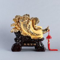 百财(沙金)风水摆件 14寸聚福百财如意特色时尚风水摆件 家居装饰品风水摆件 001