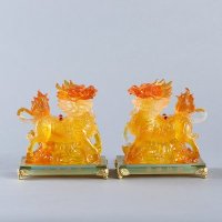 造型(蜜蜡)风水摆件如意祥瑞对麒麟造型特色时尚风水摆件 家居装饰品风水摆件022