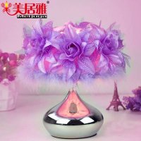 中山古镇香薰灯厂家热销布艺羽毛插电香薰灯感应台灯家居卧室创意礼品灯具BY0001