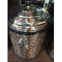 欧式高档不锈钢带盖茶水桶