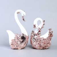 欧式树脂天鹅摆件 电镀工艺创意摆件 送礼家居装饰摆设品 016A