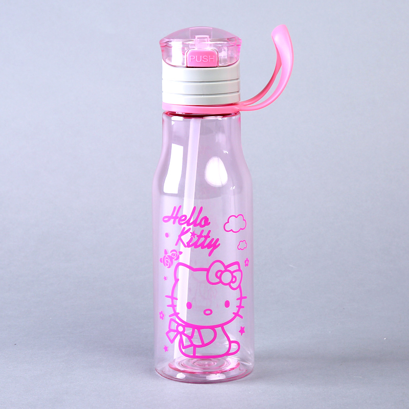 卡通儿童便携吸管杯 卡通龙猫/哆啦A梦/Hello Kitty图案创意杯带水杯 32044