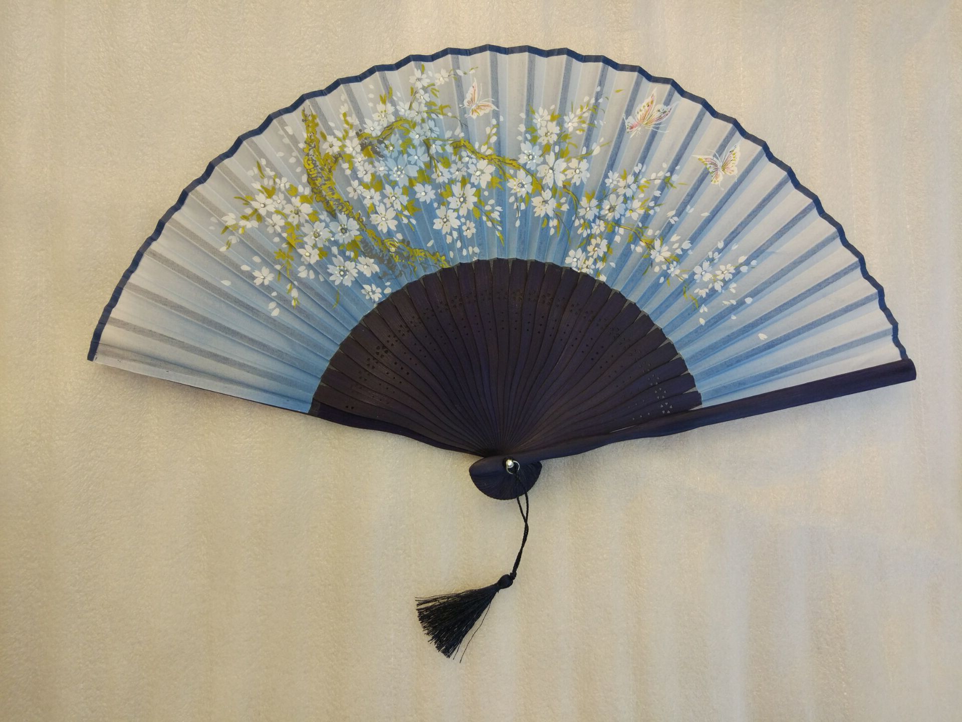 中式复古典雅蝴蝶扇折扇摆件家居装饰摆件