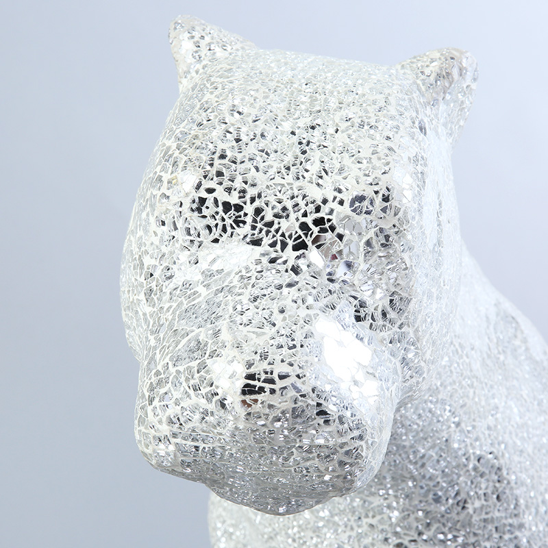 玻璃钢马赛克 现代简约坐地豹子模特摆件动物摆件家居装饰摆件 C-11035