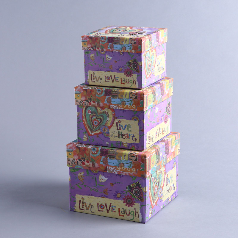 新款童趣正方三件套 糖果月饼盒礼品盒礼物盒 定制批发 W89601