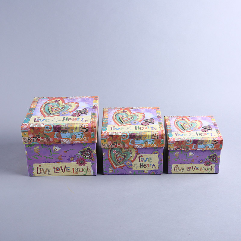 新款童趣正方三件套 糖果月饼盒礼品盒礼物盒 定制批发 W89602