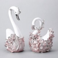 集美精品风水天鹅系列树脂(电镀)摆件 镀金大天鹅特色时尚风水摆件 家居装饰品风水摆件 DTE