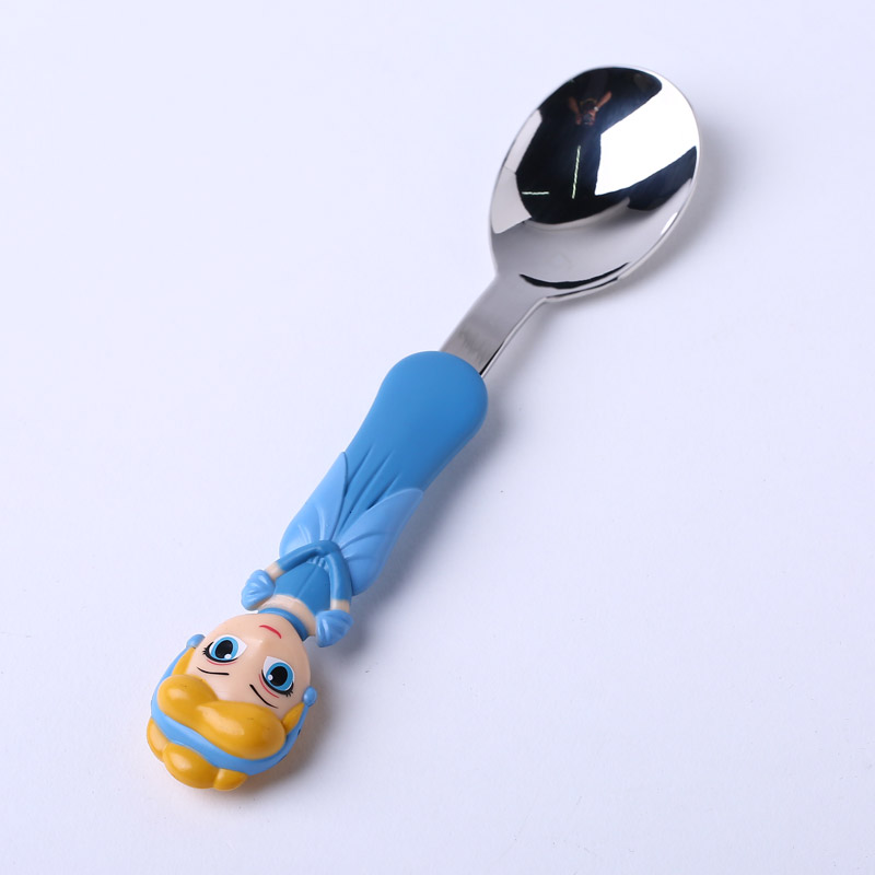 3D勺子儿童餐具勺子 宝宝训练勺饭勺儿童不锈钢勺子餐具DP2110（不开发票）3