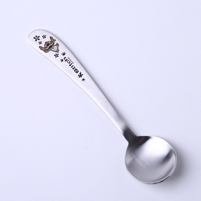 食品级不锈钢勺子 宝宝训练勺饭勺儿童勺子不锈钢餐具DP2084（不开发票）2