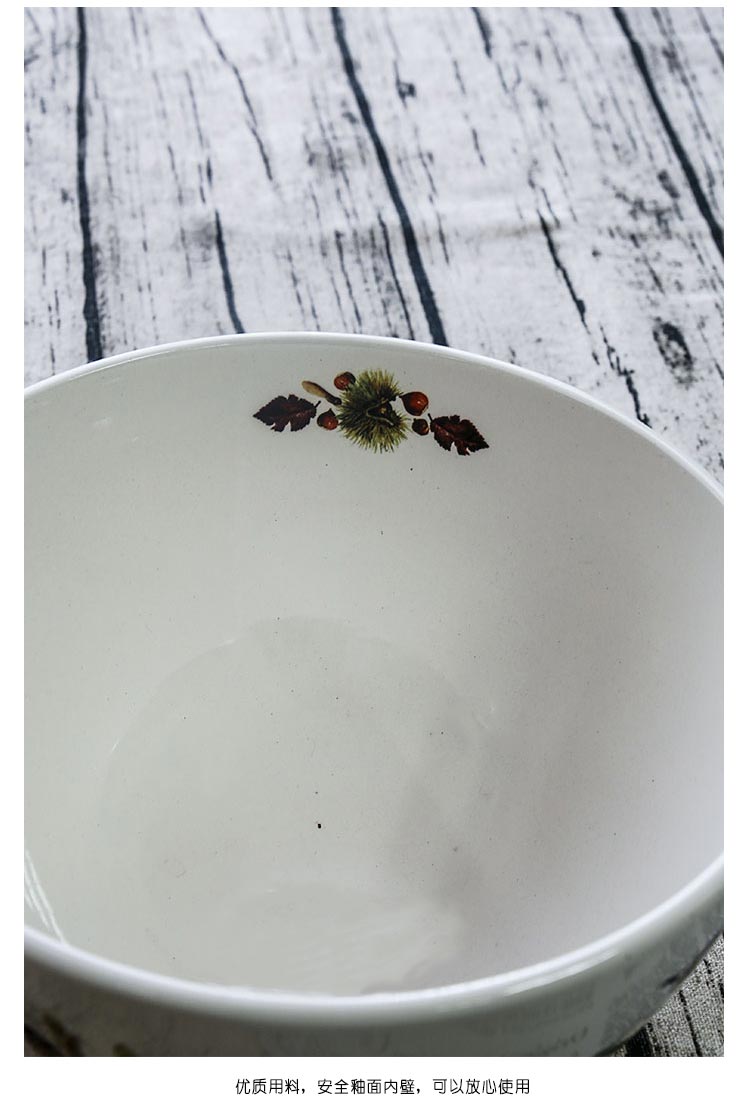 开利田园风光复古乡村风陶瓷碗小汤碗米饭碗甜品碗家用沙拉碗茶壶10