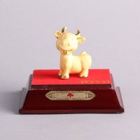 卡通生肖牛摆件 金色风水装饰摆件 送礼办公室镇宅家居装饰摆件JYG03