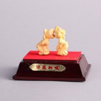 小鸾凤和鸣家居摆件 金色里紫铜外镕金风水装饰摆件 送礼办公室镇宅家居装饰摆件 JYG37