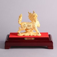 麒麟家居摆件 金色里紫铜外镕金风水装饰摆件 送礼办公室镇宅家居装饰摆件 JYG40