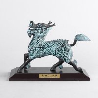 小麒麟家居摆件 铜色复古纯铜风水装饰摆件 送礼办公室镇宅家居装饰摆件 JYG97