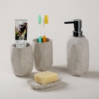 简约个性钻石砂岩卫浴套装 浴室洗漱套件  商务礼品 新婚乔迁礼品HDA