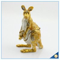 高档珐琅家居摆件 金属袋鼠首饰盒 创意礼品 家居装饰品 袋鼠珠宝盒 婚礼赠品 送礼佳品
