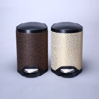 不锈钢时尚客厅垃圾筒 时尚创意花纹脚踏式垃圾桶 10LA-4