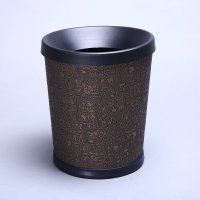 不锈钢时尚客厅垃圾筒 时尚创意花纹锥形客房桶 12LBA-1