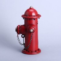消防栓模型复古摆件 手工铁皮复古工艺摆件创意居装饰品 （含木架费）DMDD050