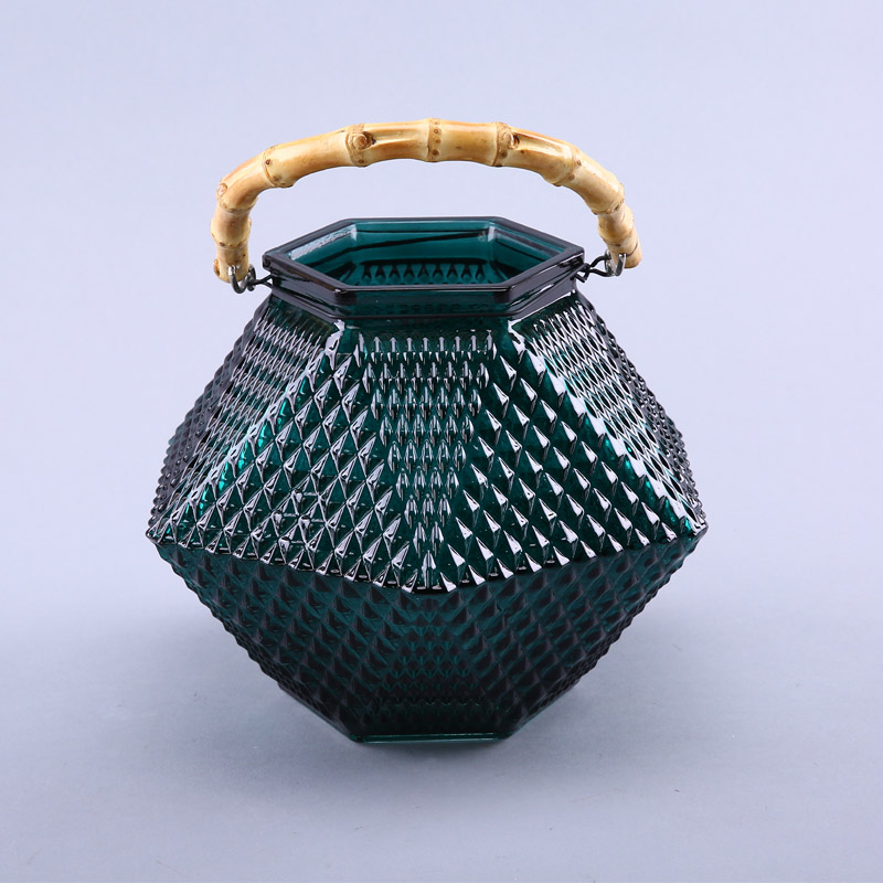 简约紫色玻璃花瓶花器家居玻璃装饰瓶工艺品YL052