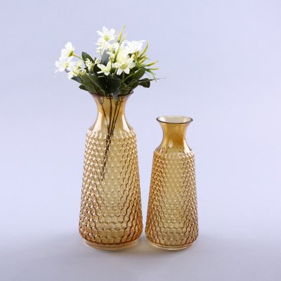 简约茶色玻璃花瓶花器家居玻璃装饰工艺品YL15