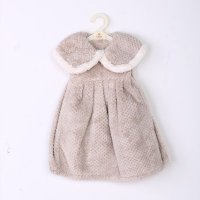 浅灰色可爱公主裙小衣服擦手巾 ZN205