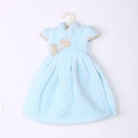 天蓝色可爱公主裙小衣服擦手巾 ZN238