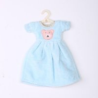 天蓝色可爱小熊头公主裙小衣服擦手巾 ZN239