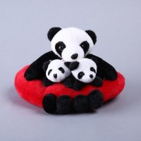熊猫母子呆萌物挂件毛绒玩具 节日礼物礼品 LS06