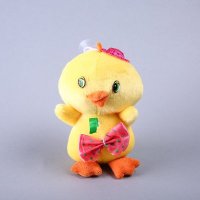 蝴蝶结小鸡呆萌物挂件毛绒玩具 节日礼物礼品 LS11