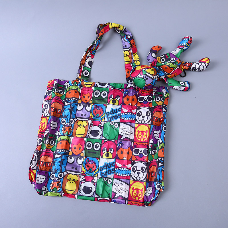 小熊收藏式环保袋 时尚创意花纹便携环保袋可爱公仔包包 GY754