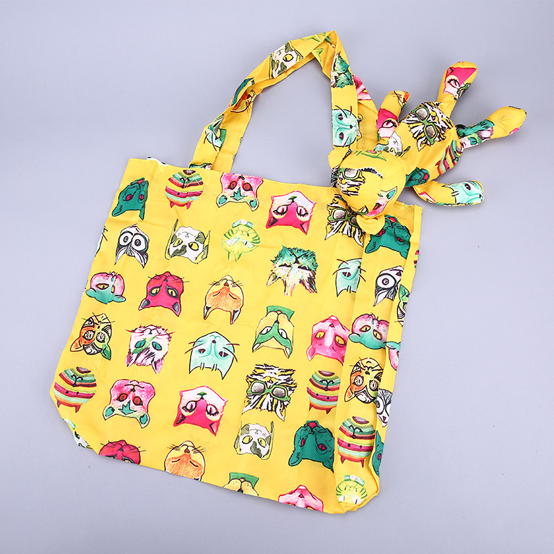 小熊收藏式环保袋 时尚创意花纹便携环保袋可爱公仔包包 GY354