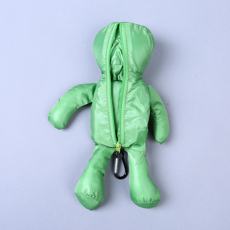 小熊收藏式环保袋 时尚简约纯色便携环保袋可爱公仔包包 GY653