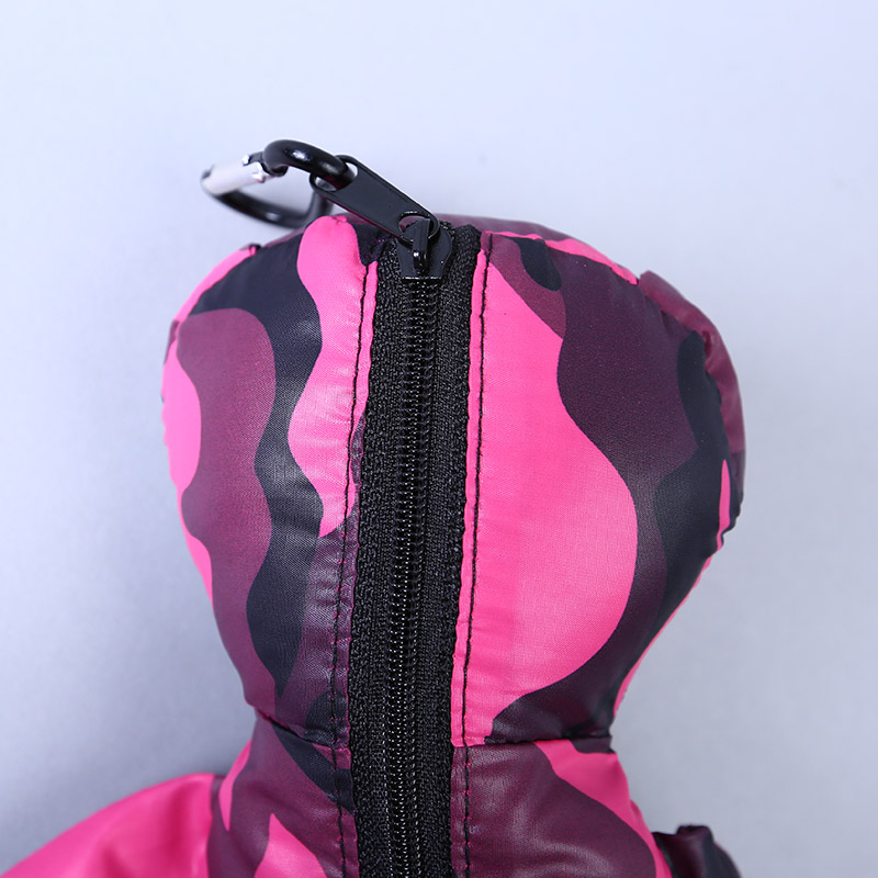 小熊收藏式环保袋 时尚简约迷彩花纹便携环保袋可爱公仔包包 GY575