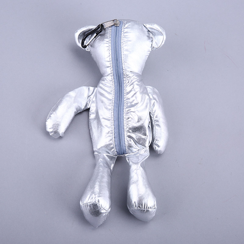 小熊收藏式环保袋 时尚简约银色便携环保袋可爱公仔包包 GY112