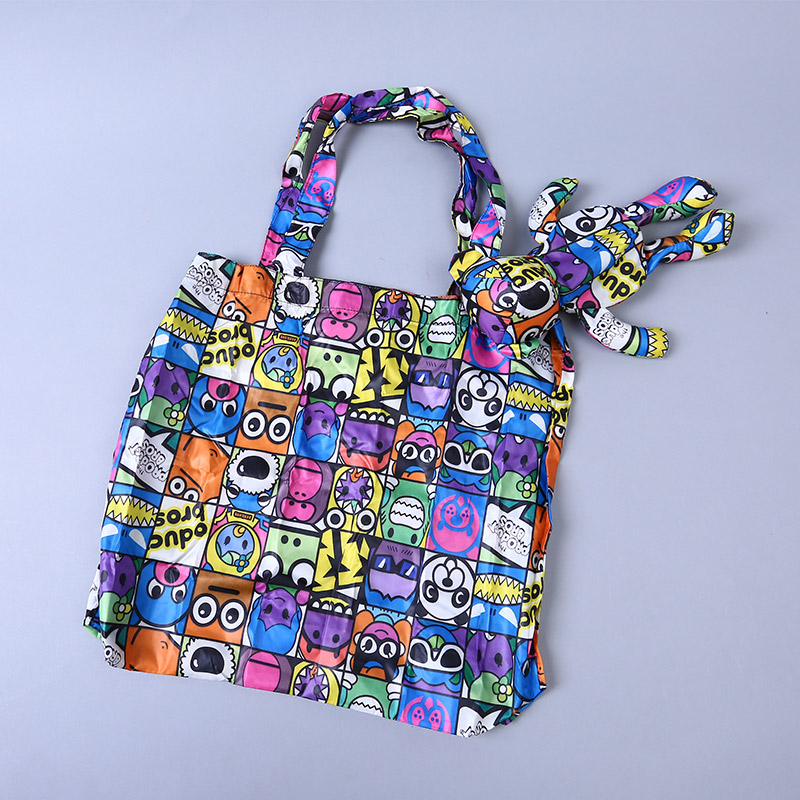 小熊收藏式环保袋 时尚创意花纹便携环保袋可爱公仔包包 GY734