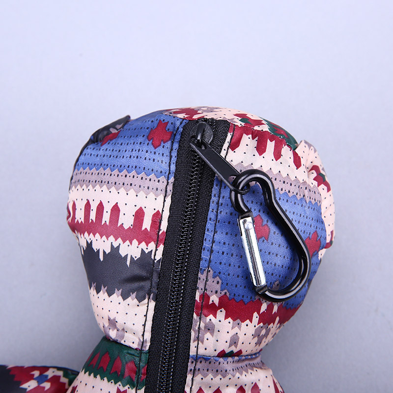 小熊收藏式环保袋 时尚花纹便携环保袋可爱公仔包包 GY095