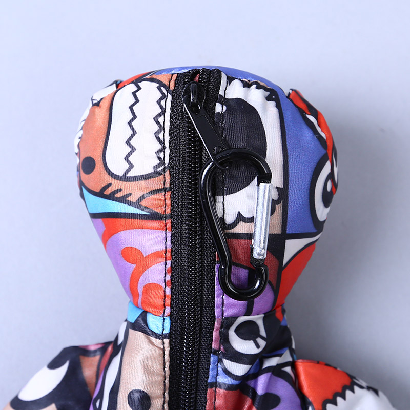 小熊收藏式环保袋 时尚创意花纹便携环保袋可爱公仔包包 GY795