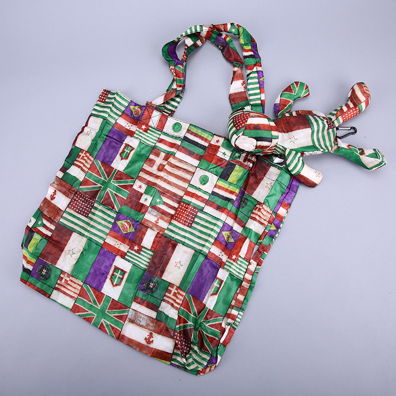 小熊收藏式环保袋 时尚创意花纹便携环保袋可爱公仔包包 GY274