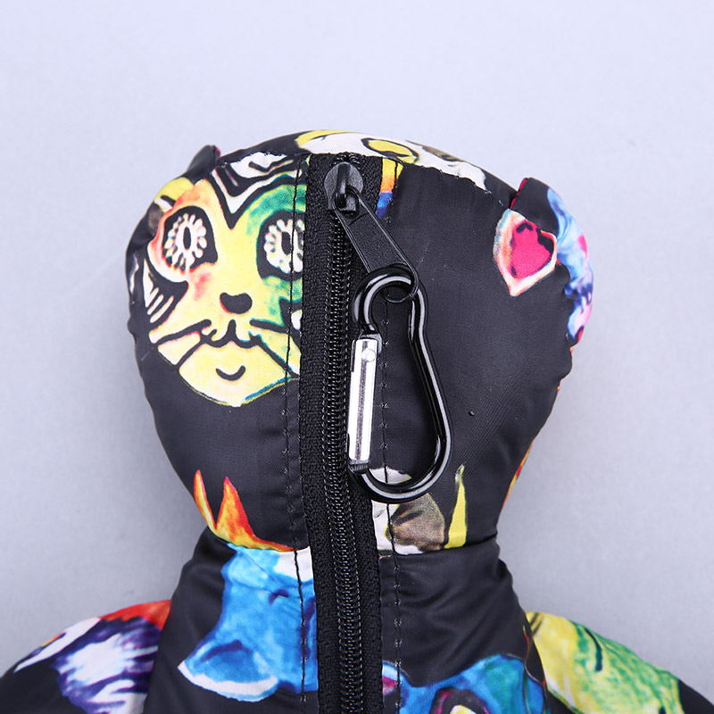 小熊收藏式环保袋 时尚创意花纹便携环保袋可爱公仔包包 GY345
