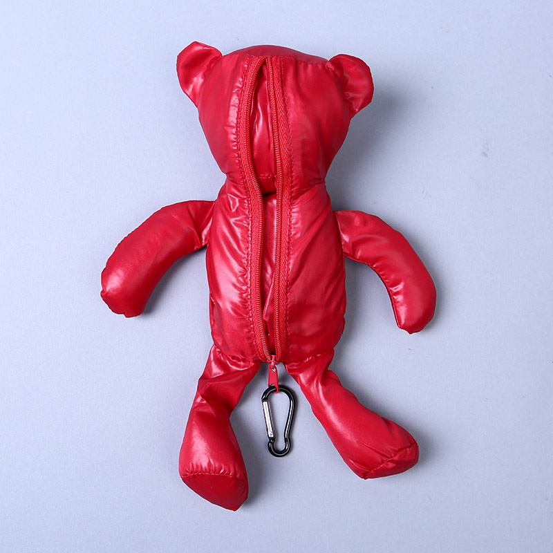小熊收藏式环保袋 时尚简约纯色便携环保袋可爱公仔包包 GY643